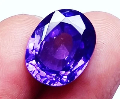 Violet Amethyst Oval Shape 12.55 Ct Certified Loose Gemstone Ring Size - Image 1 of 4