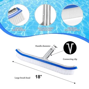 Cabezal de Cepillo de Limpieza de Piscina 18" - Marco Reforzado, Eliminación Eficiente de Escombros - Imagen 1 de 12