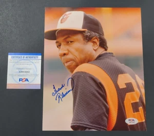 Rare FRANK ROBINSON Signed 8x10 Photo-HALL OF FAME-BALTIMORE ORIOLES-PSA - Picture 1 of 3