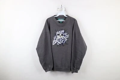 Vintage 90s Big Dogs Mens Large Faded Who Let The Big Dogs Out Sweatshirt Gray - Image 1 of 4