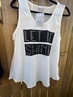 lularoe tank top 2xl, NWT, “let It Shine”, White, Active Wear, Work Out Top,