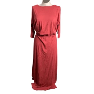 Soft Surroundings Womens Sloane Maxi Dress M Terracotta Dolman Sleeve Lagom Open - Picture 1 of 7