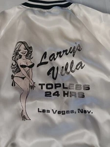 Larrys Villa Topless Club Satin Bomber Jacket, XXL Vintage Las Vegas 24 Hrs READ - Picture 1 of 10
