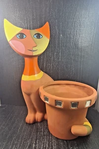 Goebel Rosina Wachtmeister Katze Porzellan Mit Übertopf H&m Schöner CM 23,5 x 17 - Bild 1 von 5