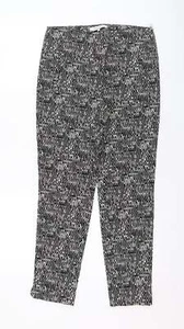 Gerard Darel Womens Black Geometric Cotton Carrot Trousers Size 36 L26 in Regula - Picture 1 of 12