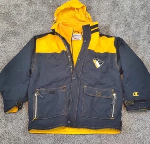 Vintage Pittsburgh Penguins Champion 1990s Full Zip Up XL Jacket ROBO PENGUIN - Picture 1 of 6