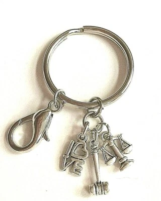 Abogado Abogado Llavero Bolso de Mano Dije Cremallera Tirar AMOR Cartera Paralegal Graduado Regalo Foto 1 de 4
