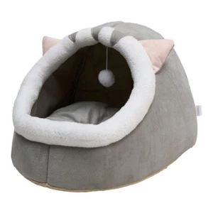 Pet Dog Cat Bed Round Plush Kitten Warm Sleeping Nest Bed Cat Igloo Cave House - Picture 1 of 11