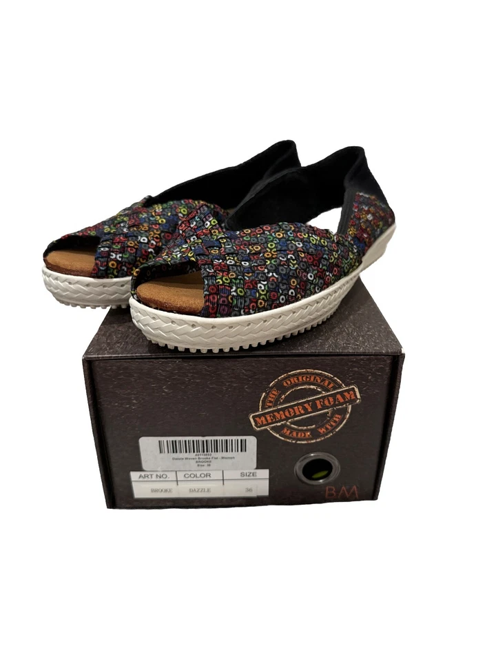 Bernie Mev Women's Brooke Ballet Flats Peep Toe Dazzle  Size 6-6.5 /36 Comfy - Image 1 of 4