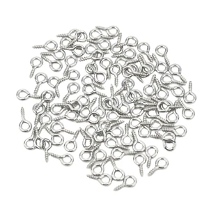 100/200 Stück Mini Schraube Ösen Stift 8x4 mm, 304 Edelstahl, Mini Ösenhaken für DIY - Bild 1 von 6