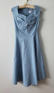 Sky-Blue Polka Dot Summer Dress. US Size S. - Picture 1 of 6