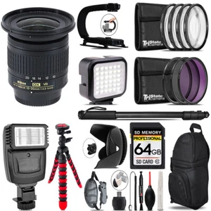 Nikon AF-P DX 10-20mm VR Lens - Video Kit + Flash - 64GB Accessory Bundle - Picture 1 of 10