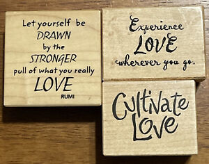 PSX Love Rubber Stamp Lot Let Yourself Be Drawn Rumi Experience Cultivate Love