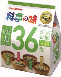 Marukome Miso Soup Ryotei No Aji 4 Flavors, Reduced Salt, Pack of 36 Instant ... - Picture 1 of 12