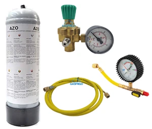 KIT AZOTO BOMBOLA DA 2,2 LT+ RIDUTTORE DI PRESSIONE FINO A 10 BAR + MANOMETRO - Foto 1 di 5