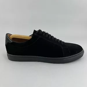 H By Hudson Triple Negro Gamuza Plimsoll Tenis Parte Superior Baja Entrenadores Zapatos EU43 UK9 - Imagen 1 de 13