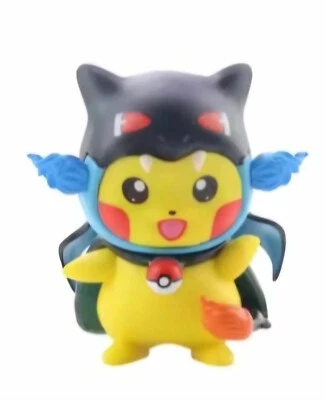 Boneco Pokemon Pikachu Cosplay Mega Charizard X - 3 polegadas - Novo em folha - Leia - Imagem 1 de 4
