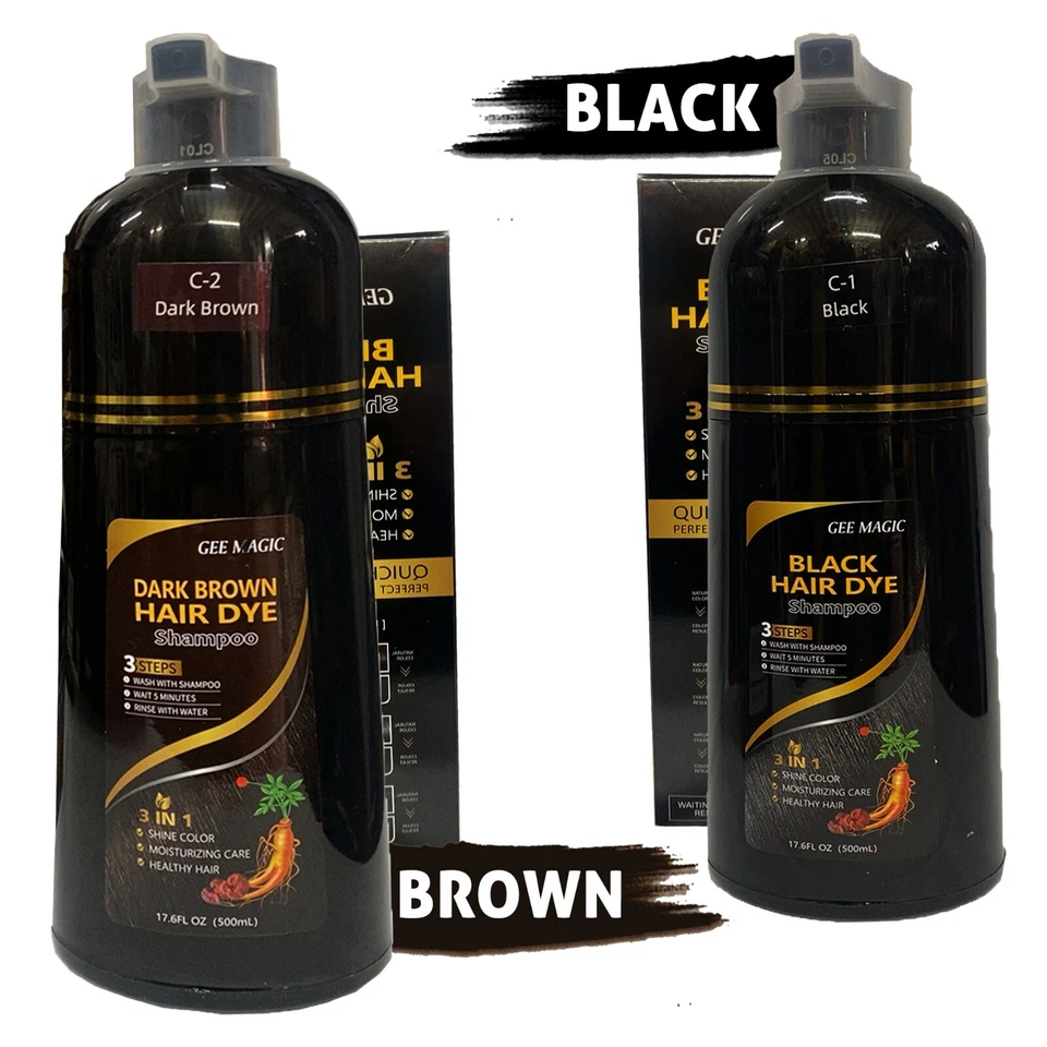 500ml Natural Hair Dye Shampoo Semi-permanent Instant Fast Hair Colour Shampoo - image 1 of 1