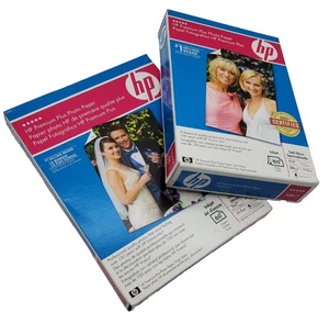 HP Premium Plus Photo Paper Lot 2 Packs 4x6 100 Sheets Soft Gloss 5x7 60 Sheets - Picture 1 of 7