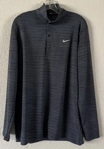 Nike Tiger Woods Collection Gray LS Turtle Neck Shirt 1/4 Snap Dri Fit Large - Picture 1 of 7