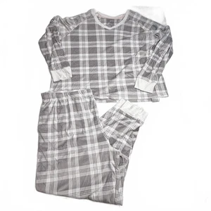 Cuddl Duds Women's Gray Plaid Long Sleeve Pajama Set XXL - Picture 1 of 7