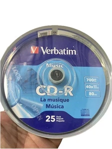 25-Pack Verbatim Music CD-R Compact Disc 80-Minute 700MB Blank Recordable Audio - Picture 1 of 9