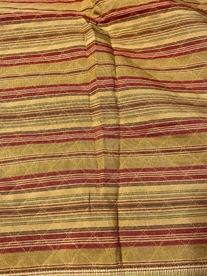 Tela tela peso medio dorado/rojo rayas 54"x56" Foto 1 de 4