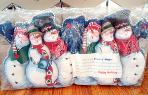 Vintage Feiertage Tür Zugluftstopper Winter Schneemann The Frosty Boys Weihnachten Lrg - Bild 1 von 10