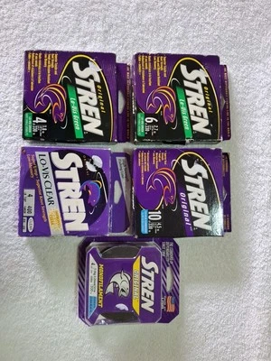 Lot Of 5 Stren Original Monofilament fishing line~ Various Colors And Weights - Image 1 of 2