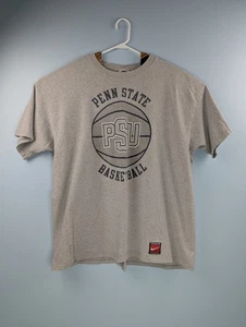 Vintage 90's Gray Nike Penn State Basketball PSU  T-Shirt Loose Fit XXL - Picture 1 of 9