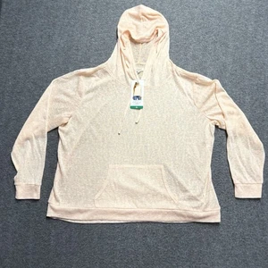 NWT Weatherproof Vintage Pullover Hoodie Top Womens XL Peach Sheer Lightweight - Picture 1 of 8