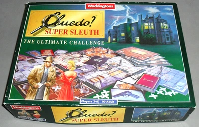 Cluedo Super Sleuth Board Game Waddingtons Detective Crime 1995 COMPLETE RETRO - Image 1 of 4