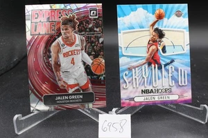 Jalen Green 2022-23 Optic Express Lane Silver Prizm #18 & Hoops Skyview #15 - Bild 1 von 2