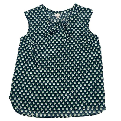 Blusa Top Merona Verde Estampado Geométrico Corbata Frontal Sin Mangas Talla XL Foto 1 de 4