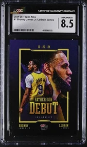 2024-25 Topps Now Bronny James Jr./LeBron James #1 CGC 8.5 - Picture 1 of 2