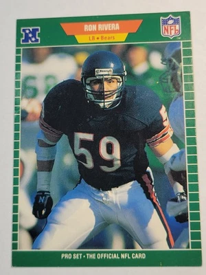 1989 Ron Rivera Card #48 Pro Set Chicago Bears Football NFL Vintage Trading Flaw - Image 1 of 4