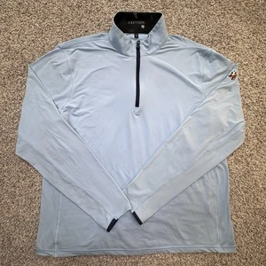 Greyson Pullover Mens Large Golf 1/4 Zip Long Sleeve Athletic Blue Hound Dog - Picture 1 of 10