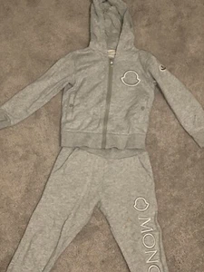 Moncler Gray Embroidered Tracksuit size 6Y - Picture 1 of 8