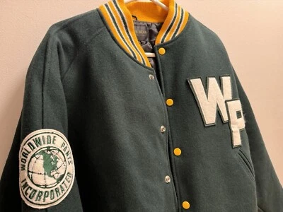 Chaqueta de cuero universitario verde de lana Golden Bear talla grande hecha en EE. UU. Foto 1 de 4