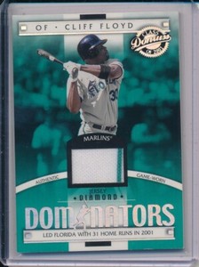 CLIFF FLOYD 2001 DONRUSS CLASS OF 2001 DIAMOND DOMINATORS JERSEY RELIC 137/725