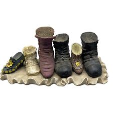 nostalgic boots figurine collectors 1302 western floral brown black 7.5x3" READ