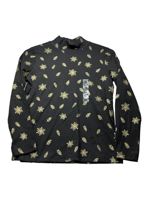 Karen Scott Holiday Shirt Womens size PS Petite Black Long Sleeve Snow Black New - Image 1 of 4