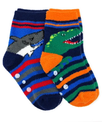 Calcetines Jefferies Niños Navidad Dinosaurio Tiburón Monstruo Patrón Antideslizante Calcetines 2 Pr Foto 1 de 4