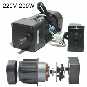 220V 200W Deceleration Geared AC Singe Phase Reversile Motor Controller Gear Box - Picture 1 of 12