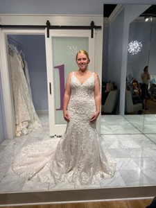 Morilee Lace V Neck Wedding Dresses for 