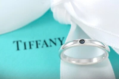 Anillo Tiffany & Co. Elsa Peretti Zafiro Azul Banda Apilable Talla 5.5 Foto 1 de 4