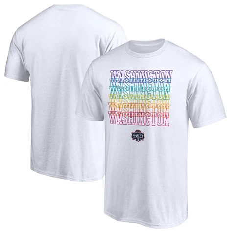 Unisex Fanatics Branded White Washington Mystics Wordmark Pride T-Shirt Cover