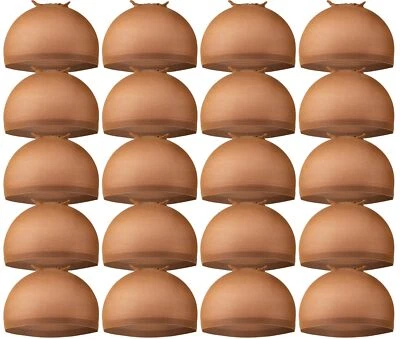 Wig Caps, 20 Pack Stretchy Nylon Skin Tone Application Brown — 第 1/4 张图片