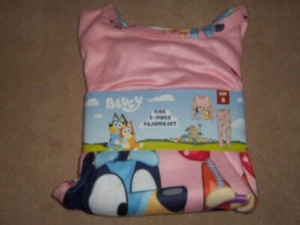 NEW, Bluey Size 8 Unisex Valentine's Day Hearts 2-Piece Pajama Set - PINK - Picture 1 of 3