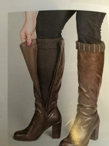 Hoher Stiefel-Topper mit Strass-Akzent und Bündchen ~ verschiedene Farben ~ neu mit Etikett ~ - Bild 1 von 8